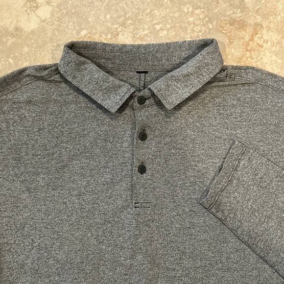 lululemon athletica Other - Lululemon Evolution Polo Men XL Grey Long Sleeve Shirt Stretch Athletic Faves